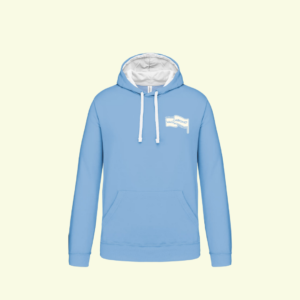 Sweat à capuche en coton BIO bleu/beige Vag'abond expéditions