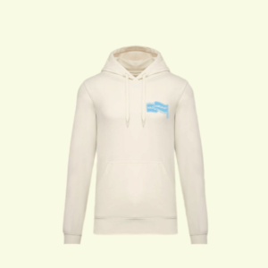 Sweat à capuche en coton BIO beige/bleu Vag'abond expéditions